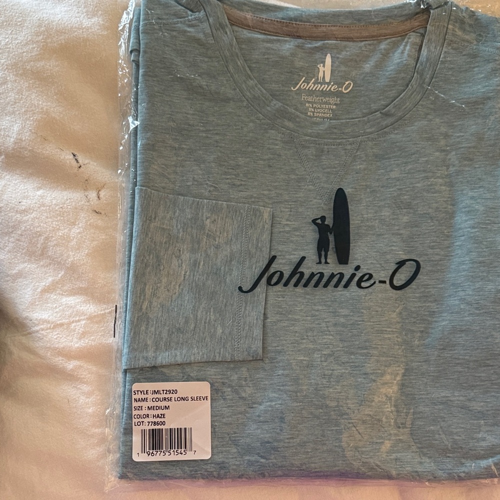johnnie-O Men's Heather Blue Long Sleeve Tee
